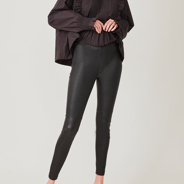 Women's Zara Leather pants, size 40 (Beige) | Emmy